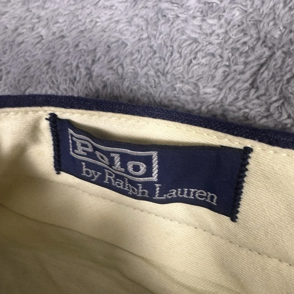 Polo Ralph Lauren Pants Mens 36x32 100% Linen Pleated Cuff Dress Trouser Vintage